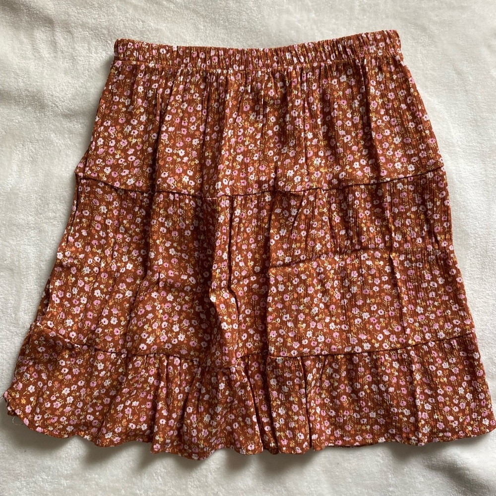Hope Rose Floral Red/Brownish Skirt